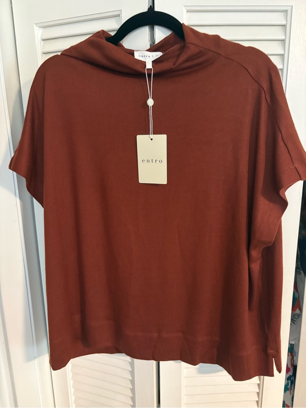 entro Rust Short-Sleeve Mock Top